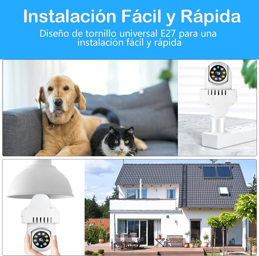 Miniatura 2 de Camara Bombillo con Alarma de Humo